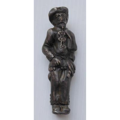 Manche de Couteau Bronze, XVIIe Siecle: un Pelerin, 34