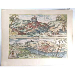 Environs De Malaga, Gravure Couleur De 1564: Hardales Et Cartama, 