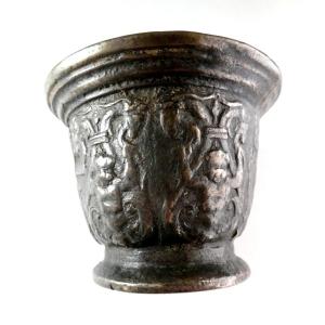 Pretty Bronze Mortar From Rouen, Normandy, Louis XIII Period