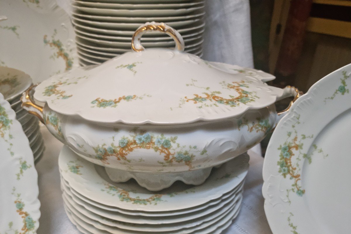 Important Service De Table Porcelaine De Limoges Par Pouyat Fin XIXème-photo-5