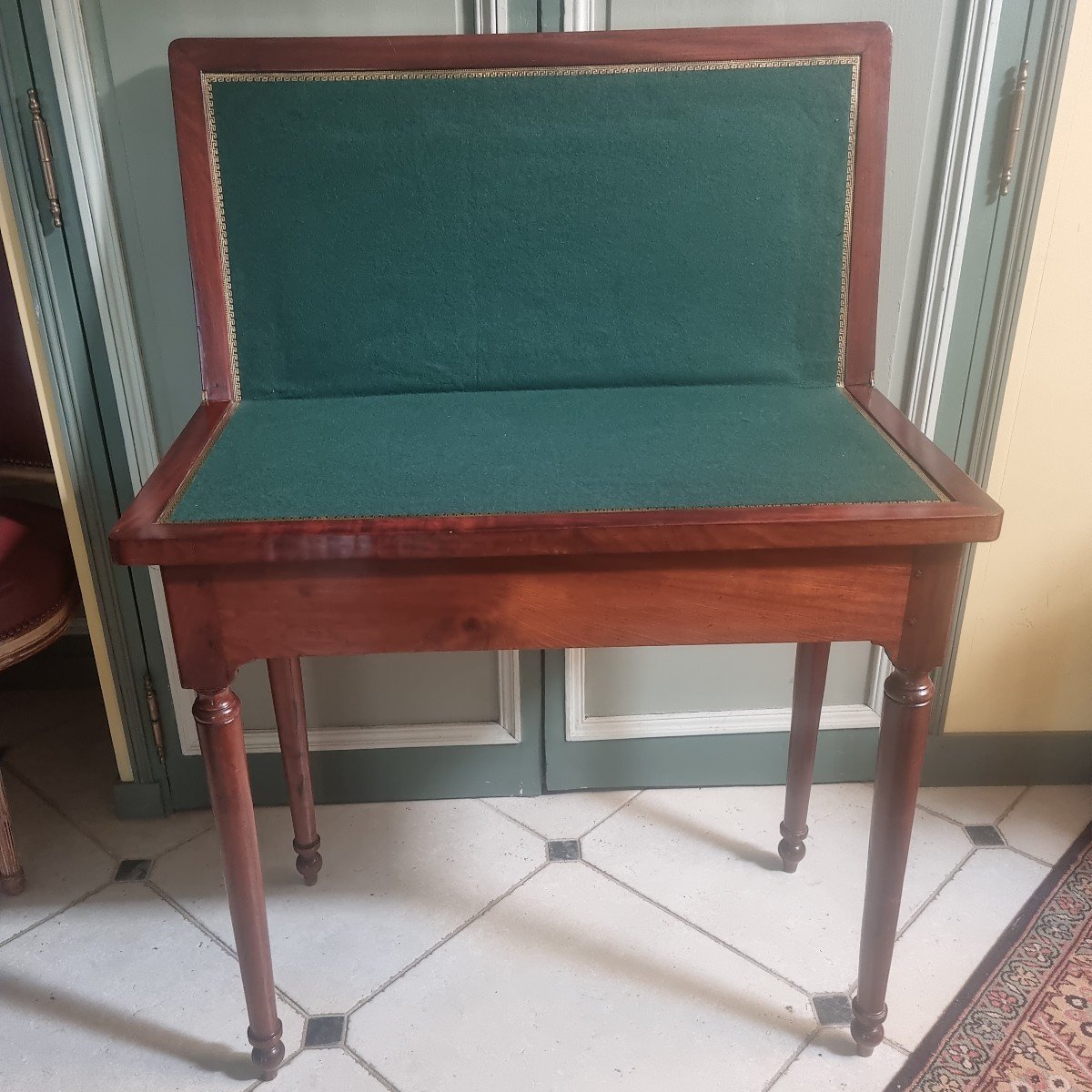 Louis XVI Game Table In Mahogany-photo-2