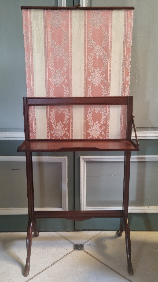 Late 18th Century Fireplace Screen In Solid Mahogany-photo-4