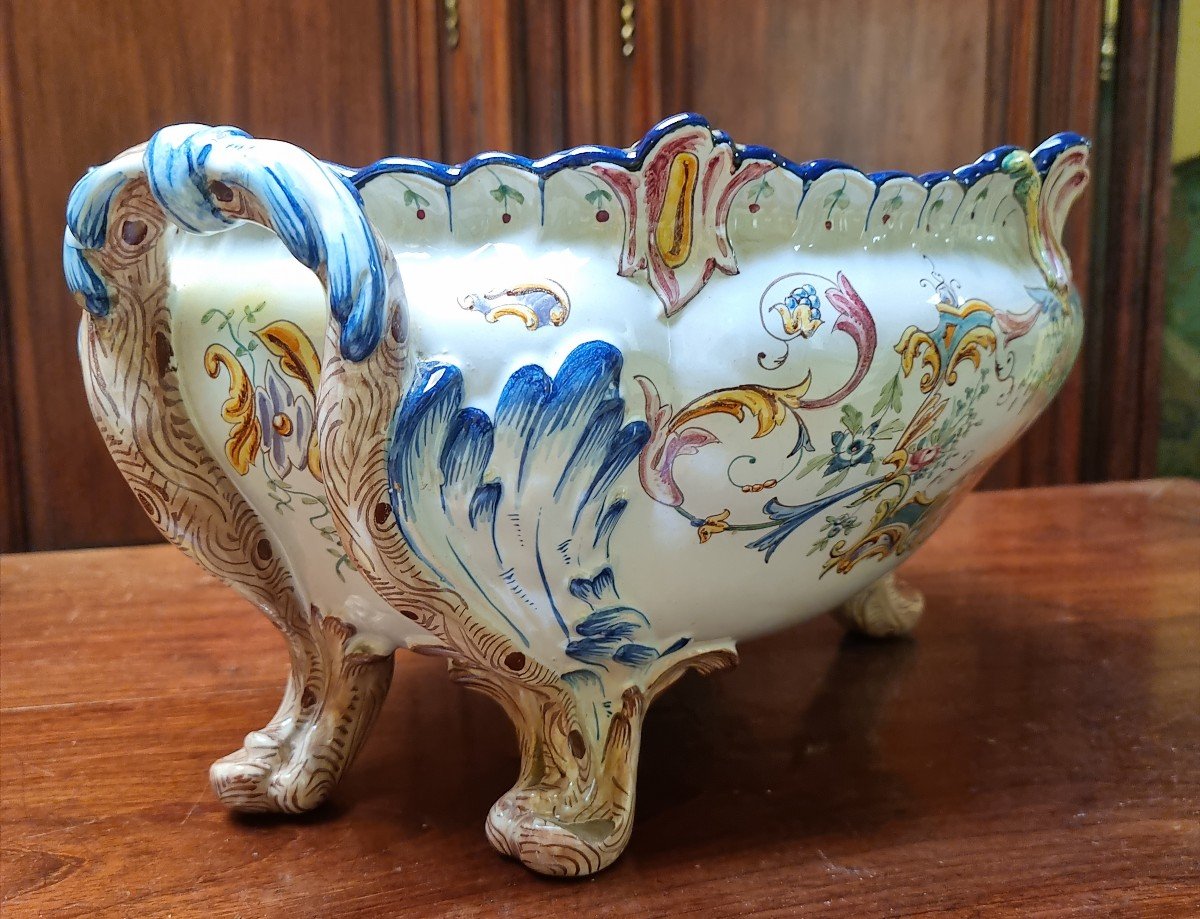 Large Louis XV Style Decorated Earthenware Planter
