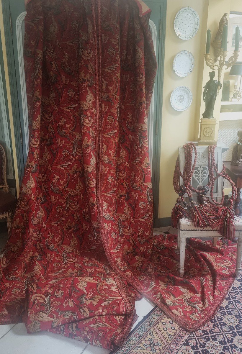 Two Pairs Of Curtains, Valances And Tieback Holders From The Napoleon III Period-photo-2