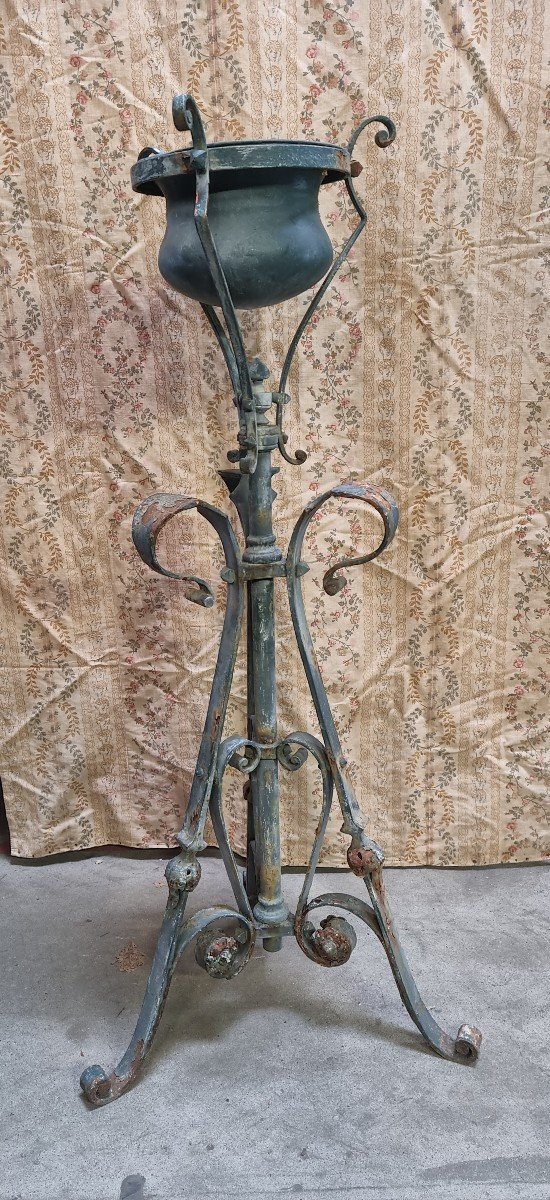 Athénienne En Bronze Et Fer De Style Viollet-le-duc XIXème