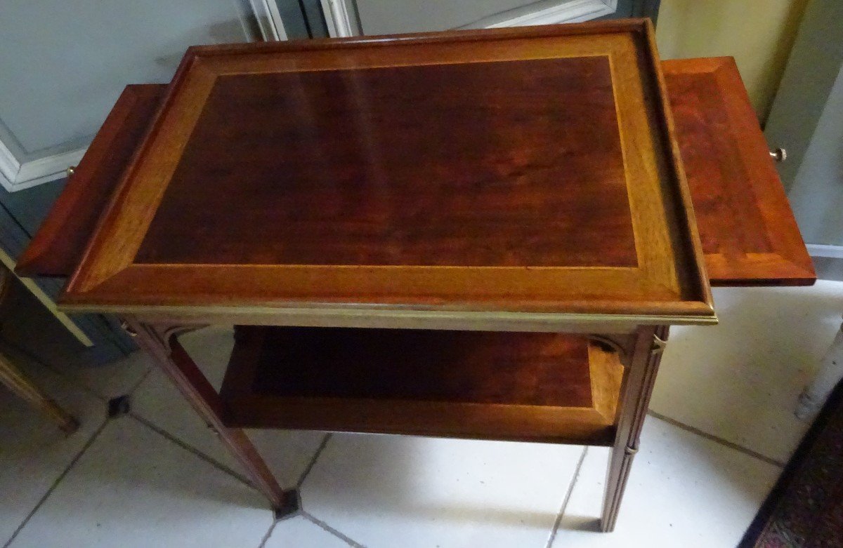 Table Desserte Ou Table à Thé Acajou époque 1900-photo-2
