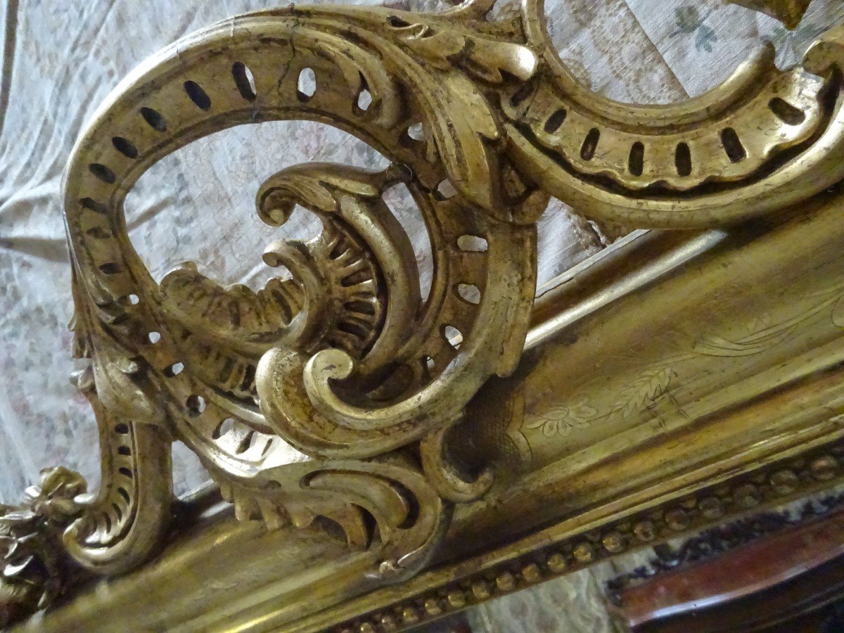 Large Louis Phippe Mirror In Golden Wood-photo-1