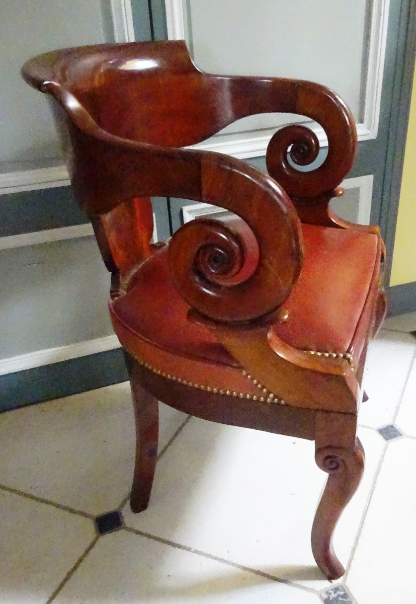 Restoration Period Mahogany Office Chair-photo-2