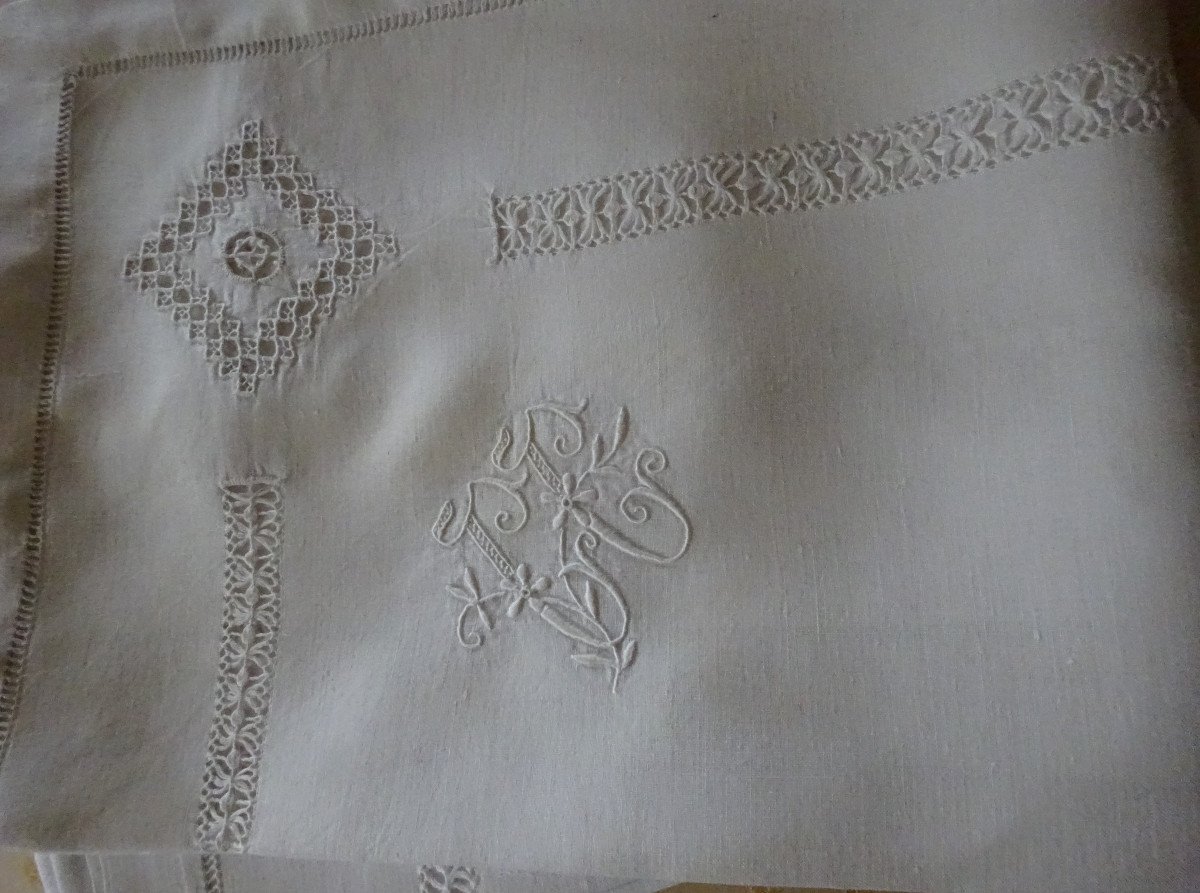 Set Of 12 Thread Napkins From The Early 20th Century-photo-3