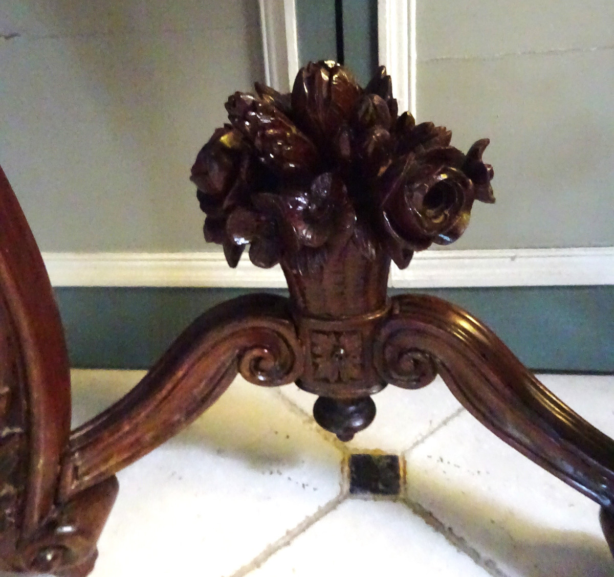 Console  En Acajou Sculpté d'époque Napoléon III-photo-1