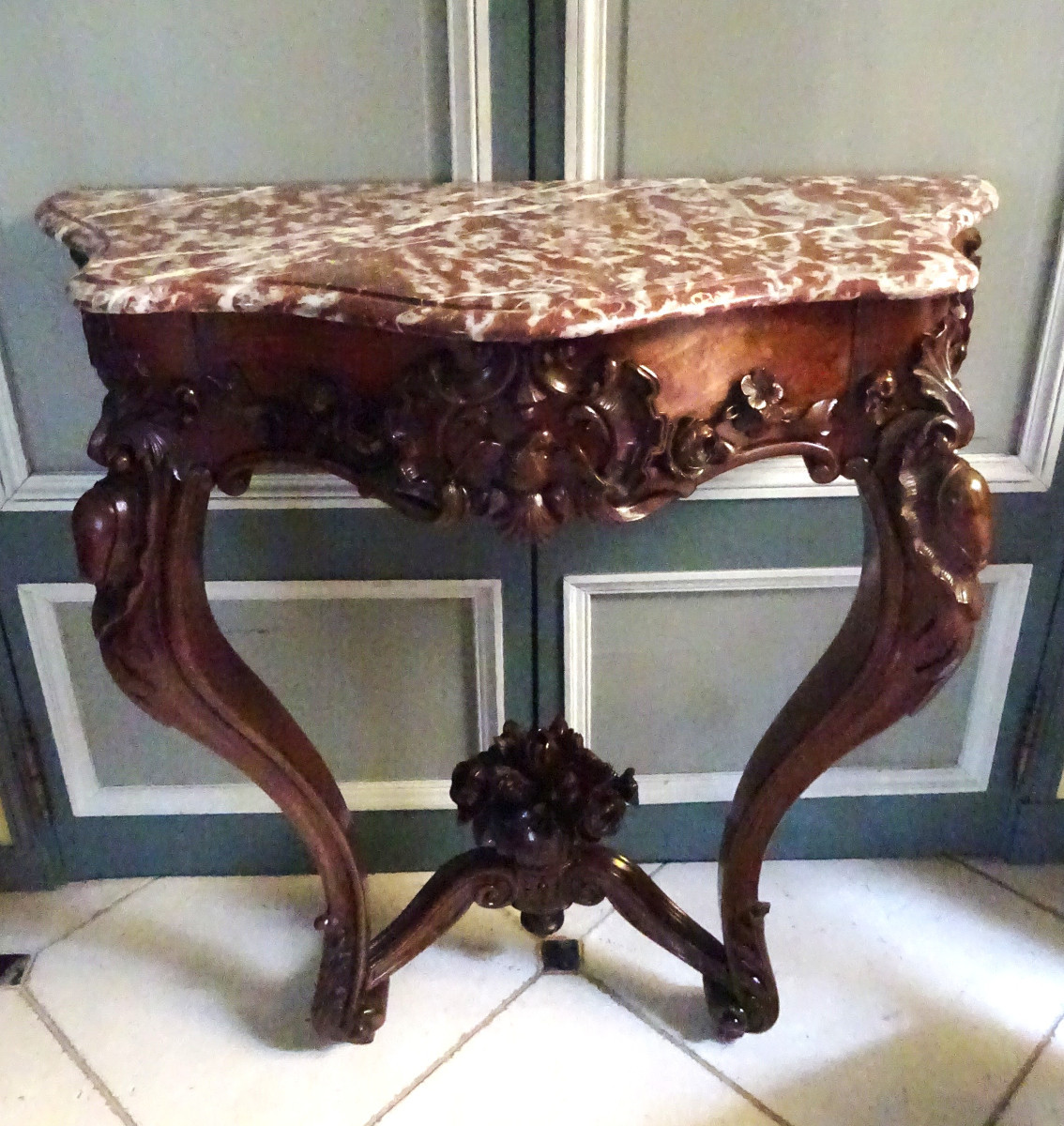 Console  En Acajou Sculpté d'époque Napoléon III