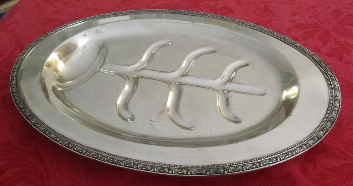 Large Silver-plated Roasting Dish From The Late 19th Century