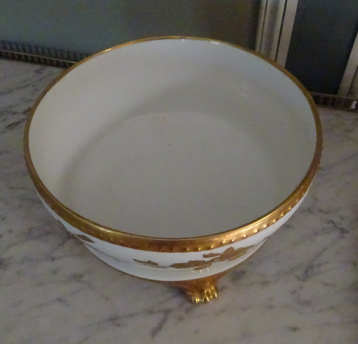 Late 19th Century Planter Or Centerpiece In Decorated Porcelain-photo-3