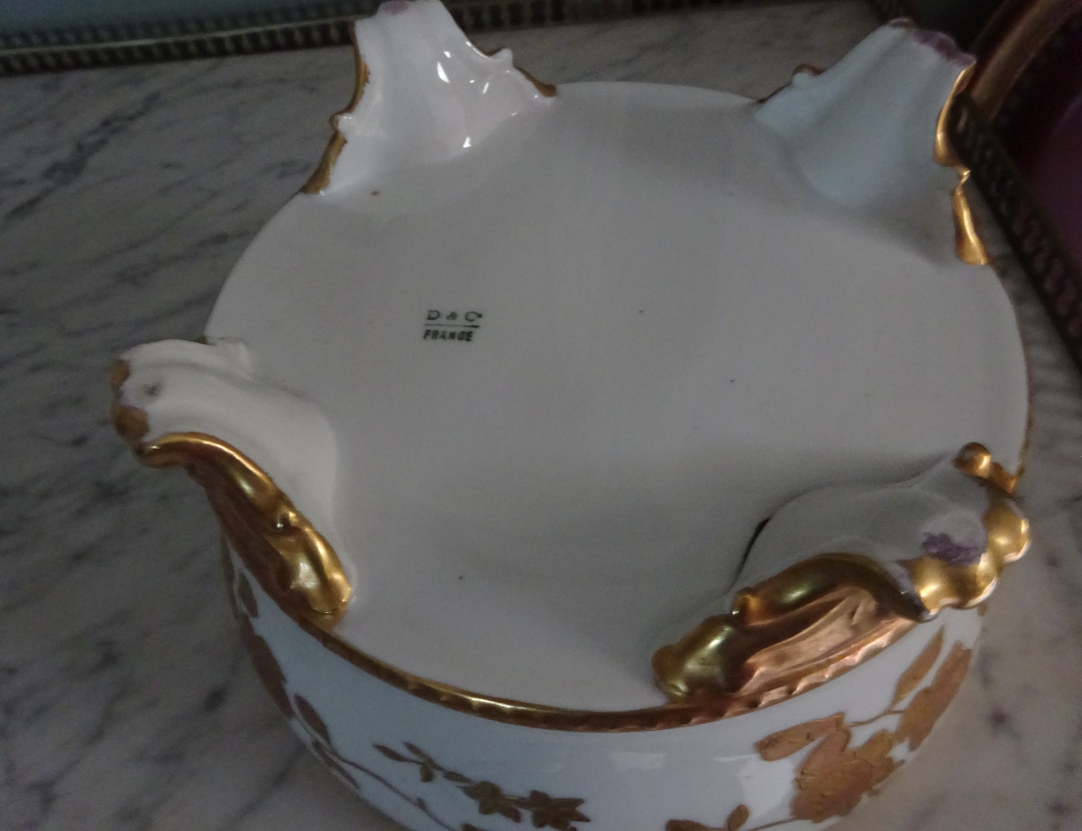 Late 19th Century Planter Or Centerpiece In Decorated Porcelain-photo-4