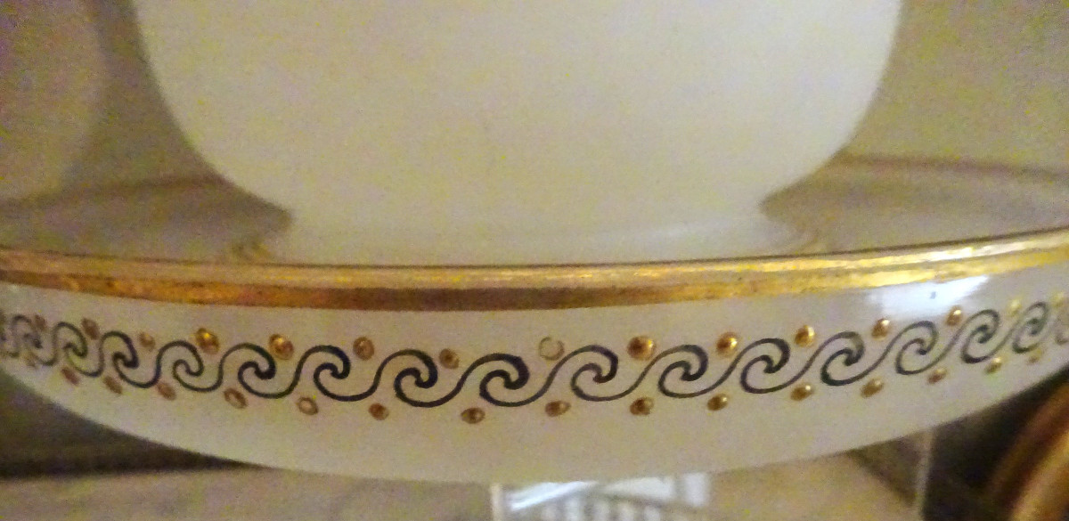Cache-pot en opaline décorée d'époque XIXème-photo-3