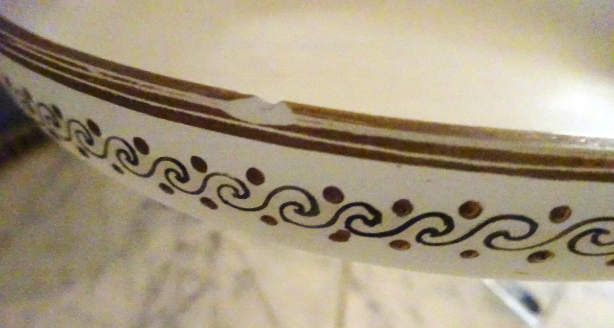 Cache-pot en opaline décorée d'époque XIXème-photo-4