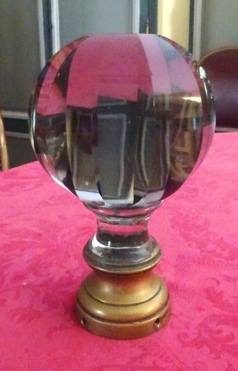 Large 19th Century Crystal Staircase Ball