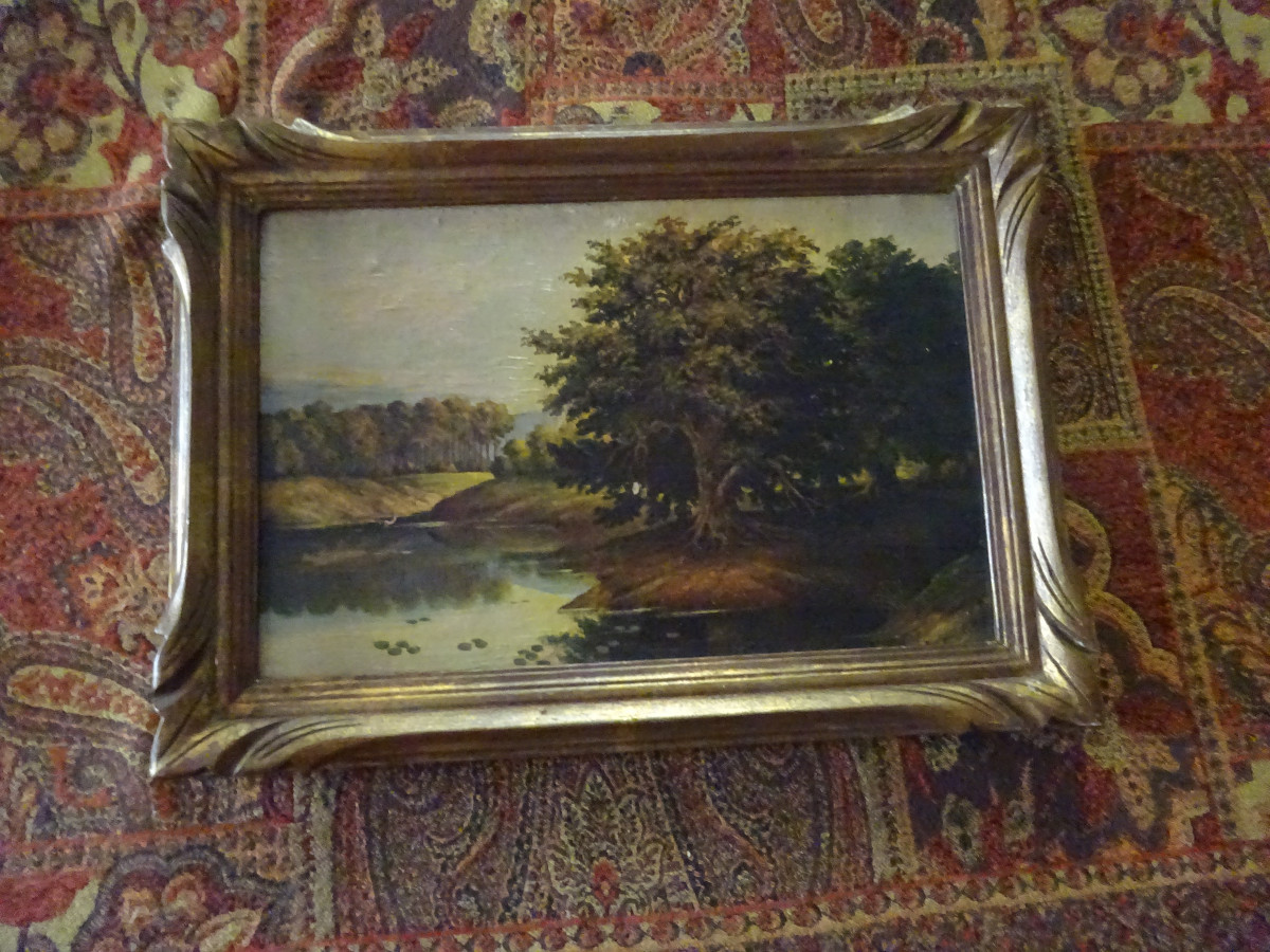 Painting Representing A Landscape From The Late 19th Century-photo-2
