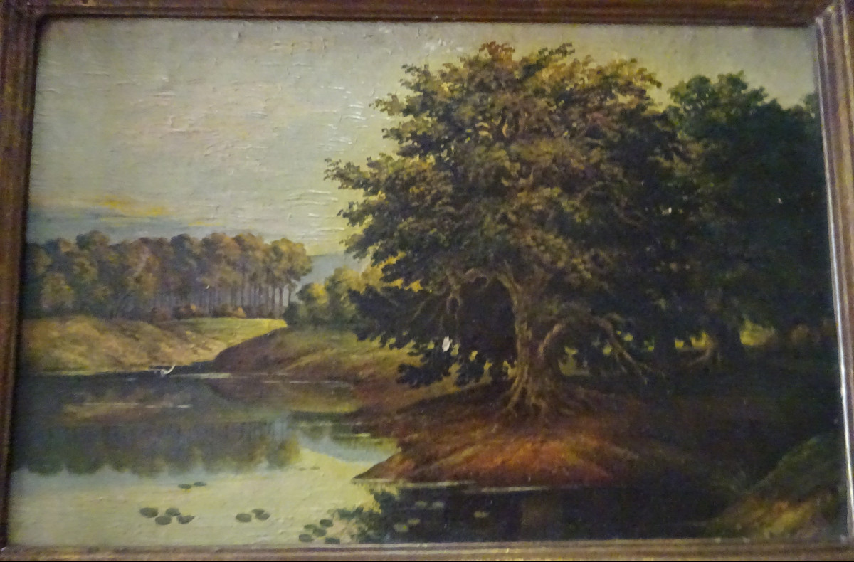 Painting Representing A Landscape From The Late 19th Century
