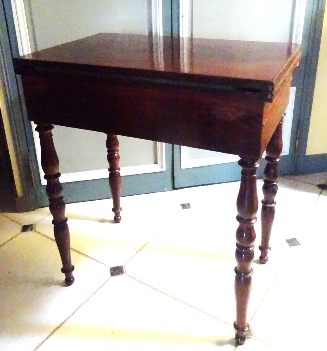 Petite Table à jeu d'époque restauration en acajou-photo-4