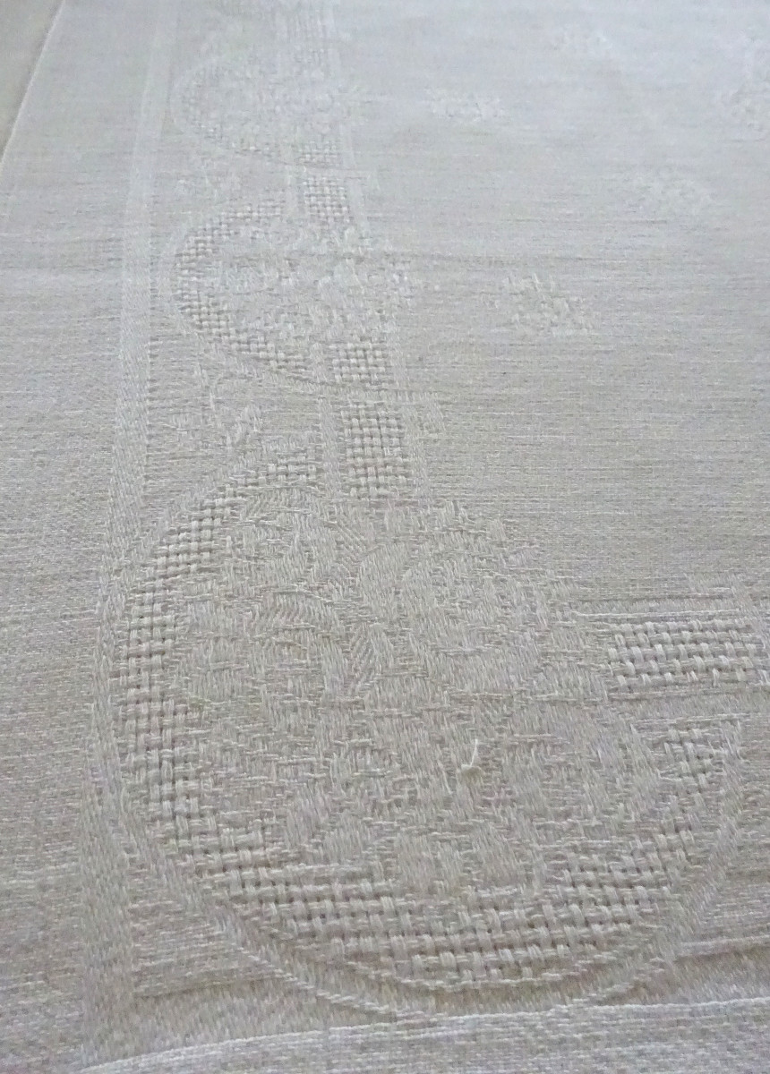 Set Of 18 Art Deco Period Damask Napkins-photo-2