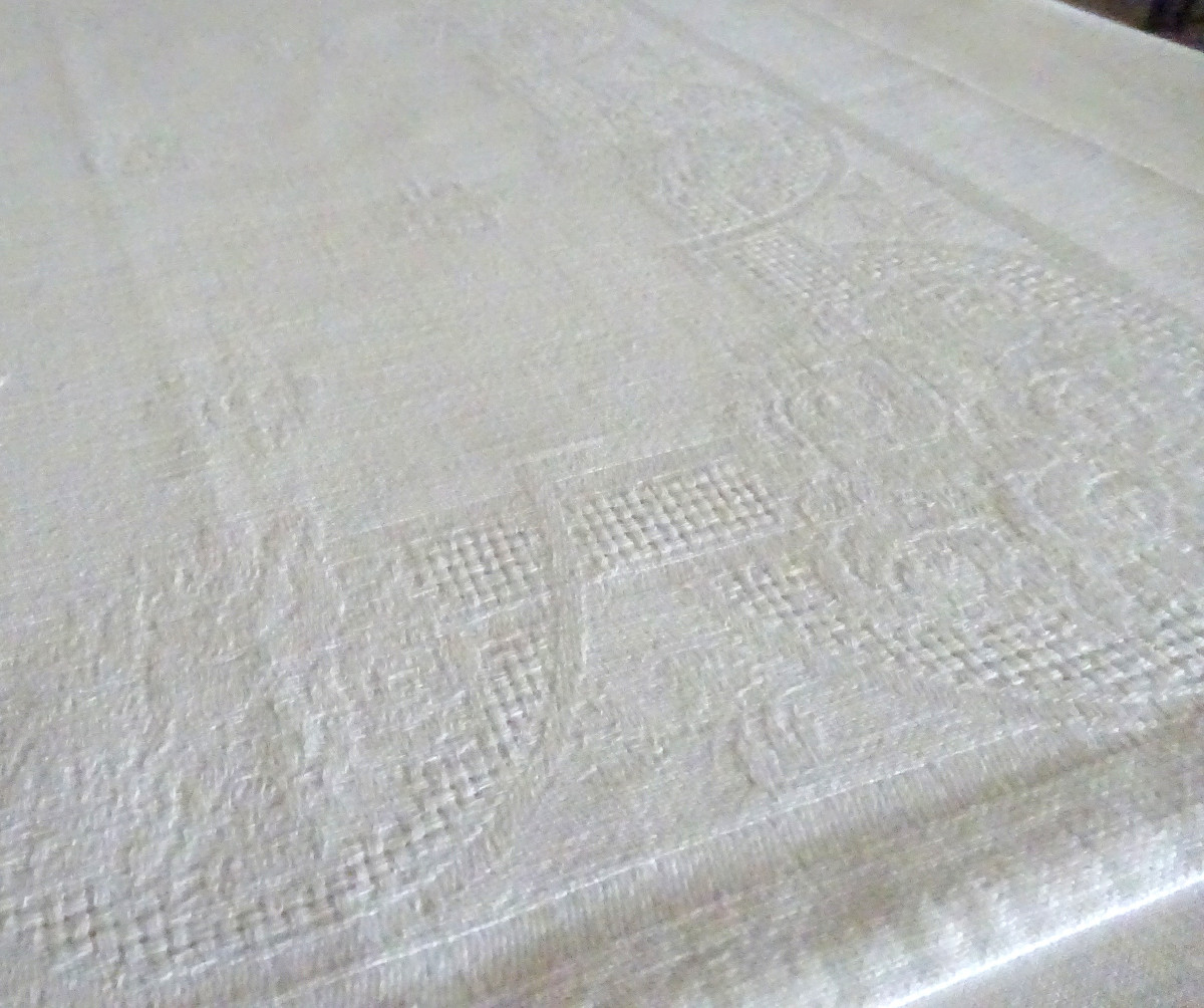 Set Of 18 Art Deco Period Damask Napkins-photo-3