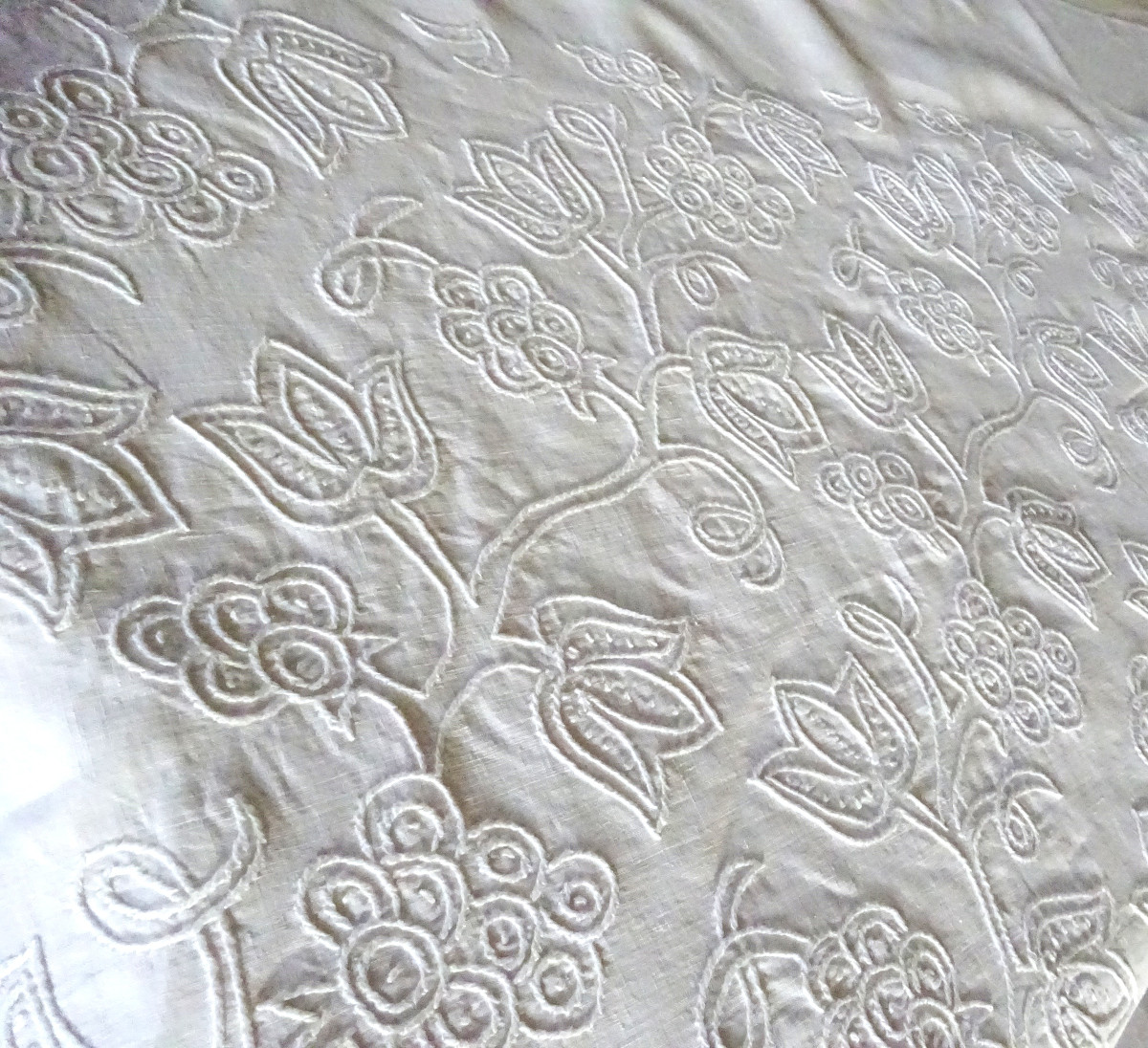 Large Embroidered Tablecloth, Early 20th Century-photo-2