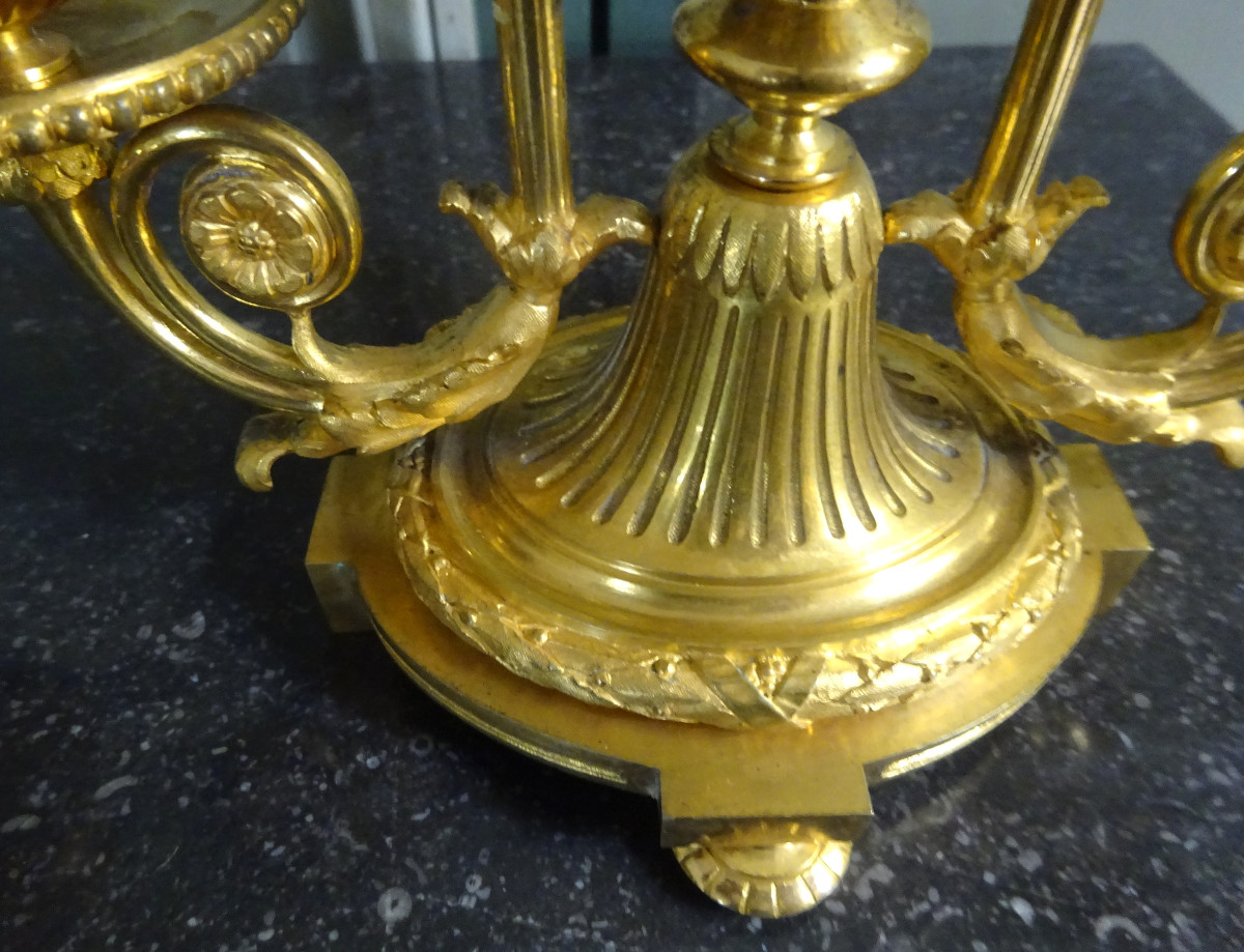 Pair Of Small Gilt Bronze Candelabra From The Napoleon III Period-photo-1