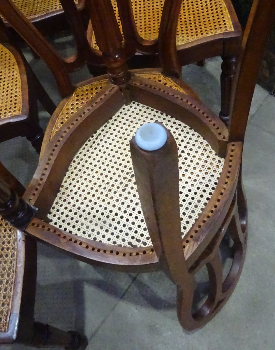 Suite de six chaises de salle à manger XIXème en acajou-photo-4