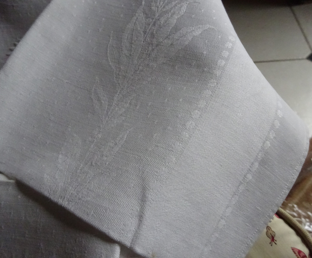 Set Of 24 Large Damask Napkins From The Early 20th Century-photo-2