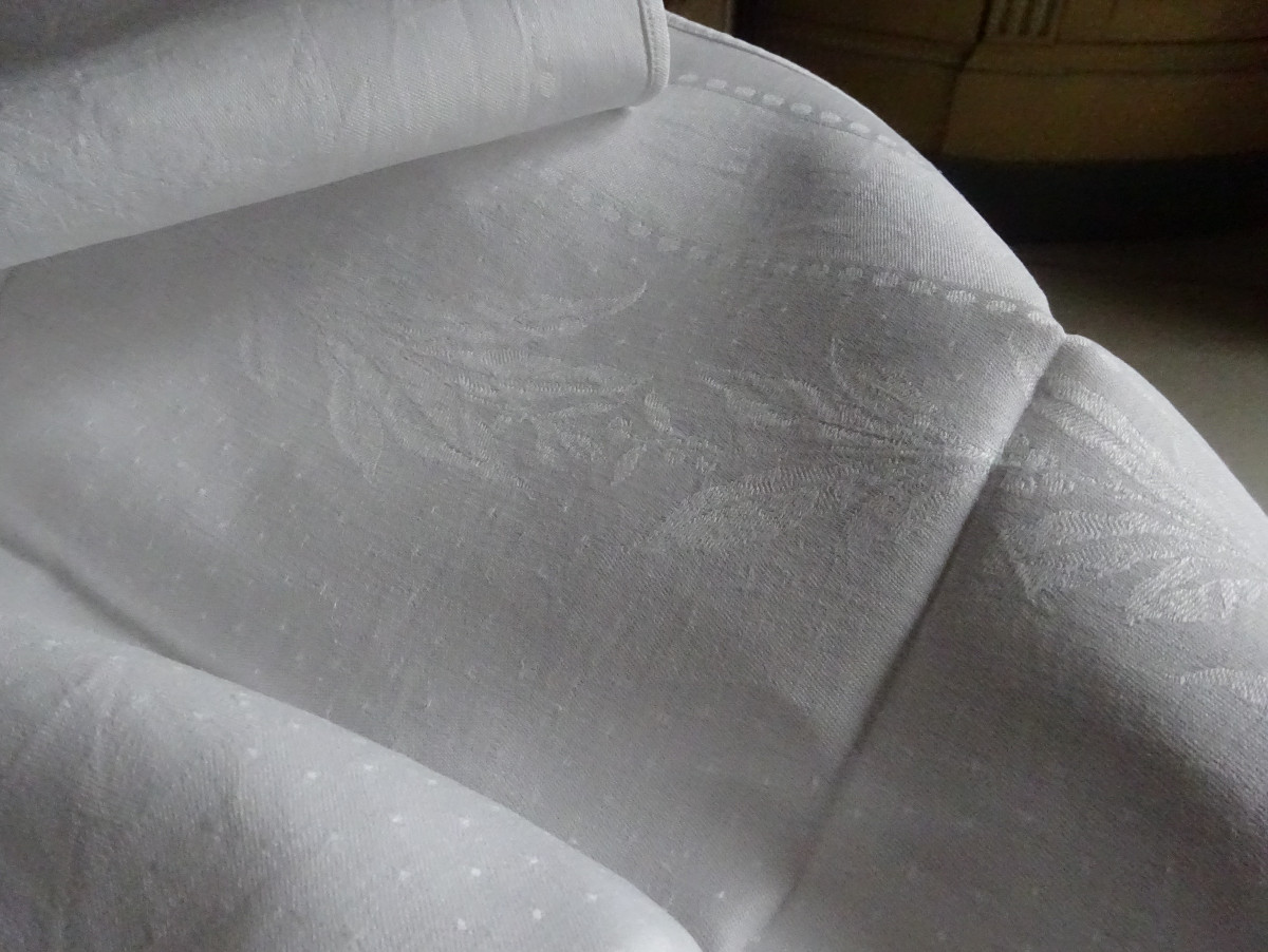 Set Of 24 Large Damask Napkins From The Early 20th Century-photo-4