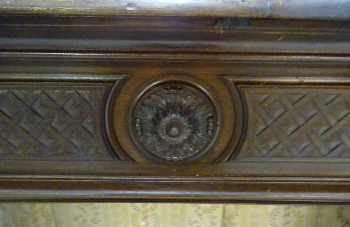 Louis XIII Style Walnut Fireplace From The 19th Century-photo-4