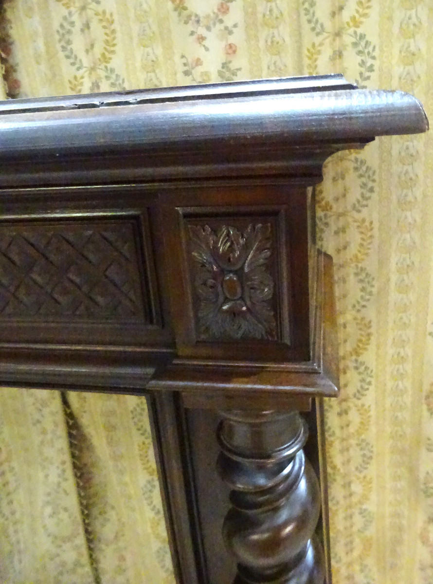Louis XIII Style Walnut Fireplace From The 19th Century-photo-1
