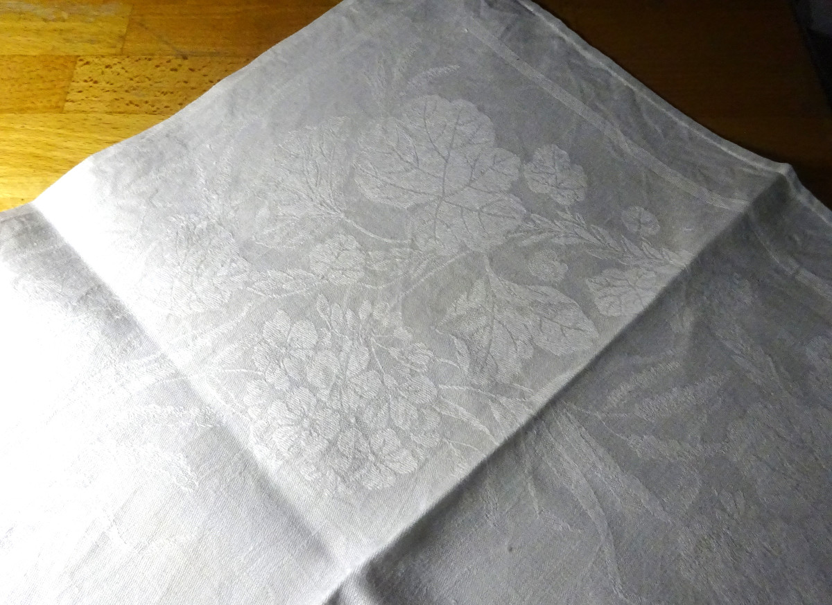 Suite de 10 grandes serviettes de table en damassé fin XIXème début XXème-photo-3
