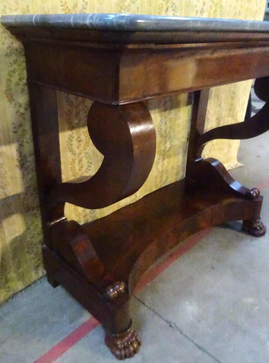 Console acajou d'époque Fin de l'Empire debut de la Restauration-photo-4