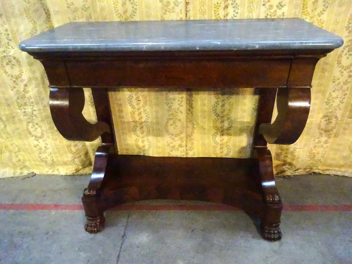 Console acajou d'époque Fin de l'Empire debut de la Restauration-photo-2