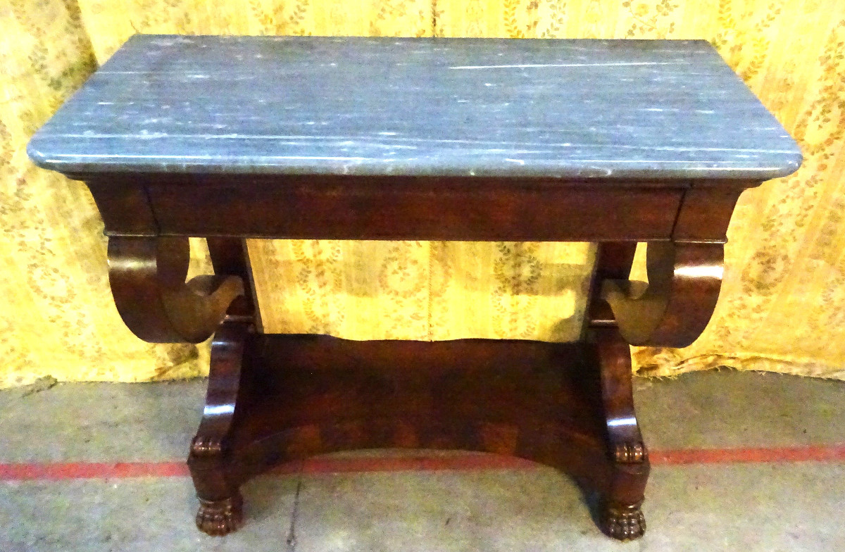Console acajou d'époque Fin de l'Empire debut de la Restauration