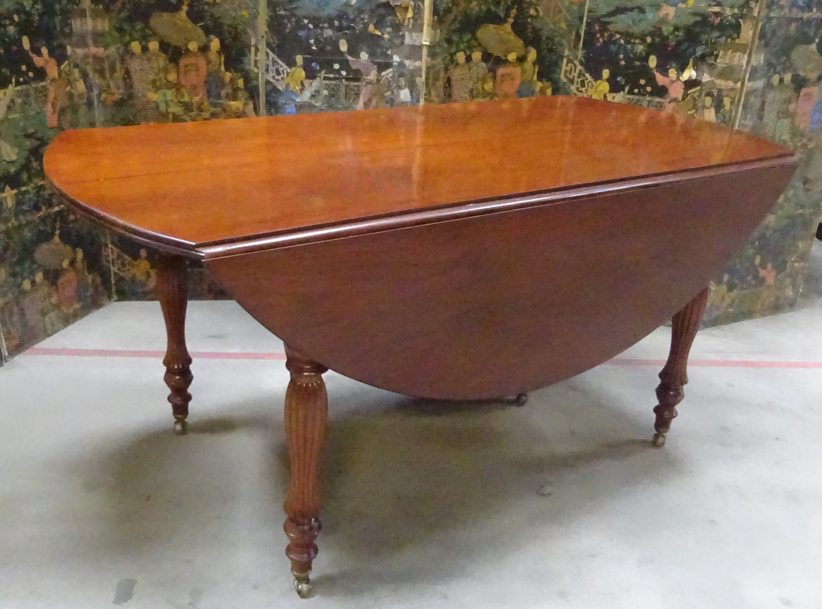  Grande table ovale d'époque Restauration acajou-photo-2