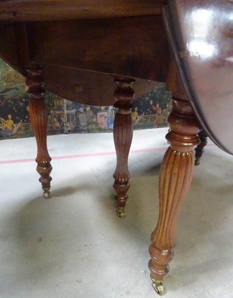  Grande table ovale d'époque Restauration acajou-photo-4
