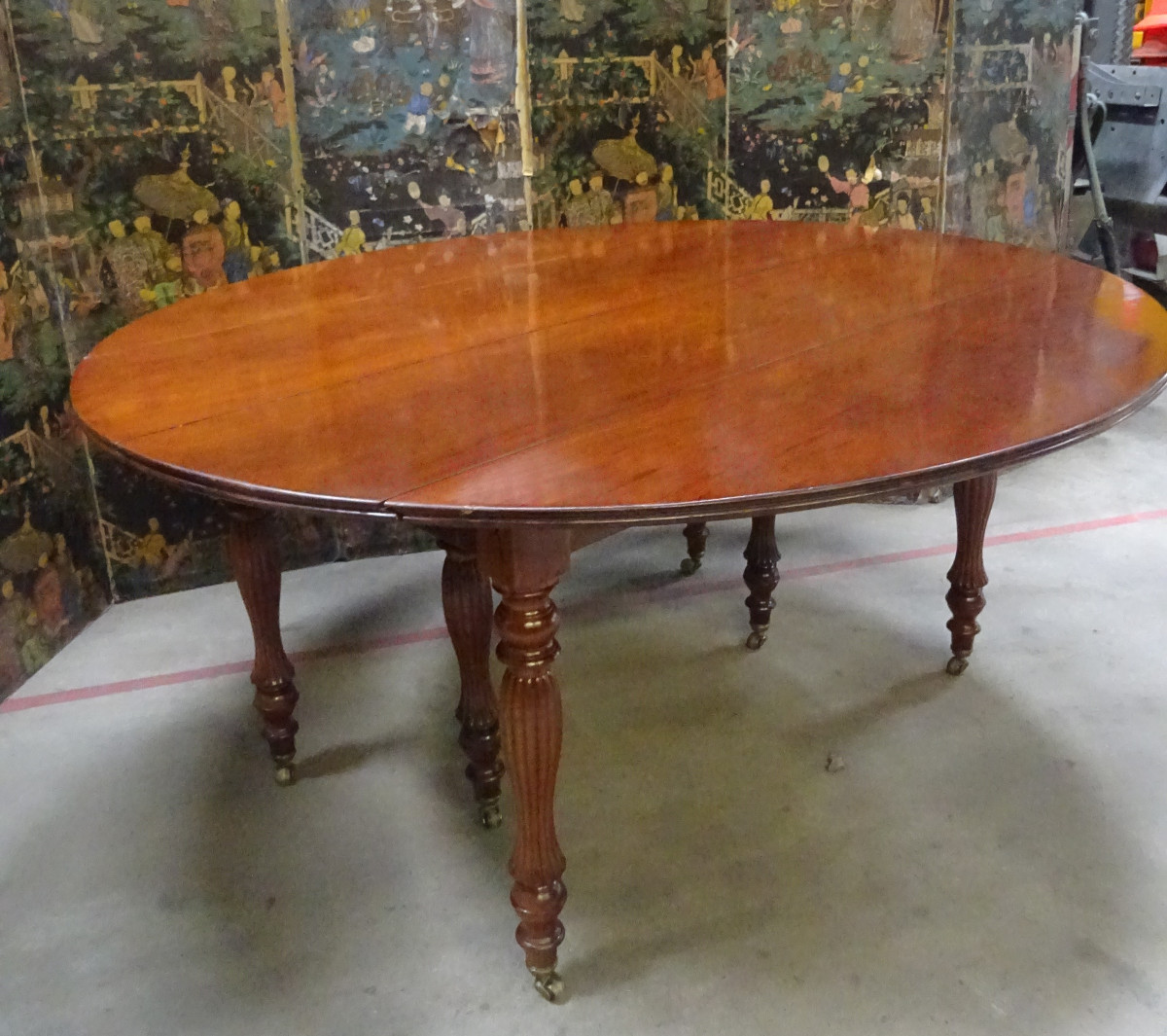  Grande table ovale d'époque Restauration acajou-photo-1