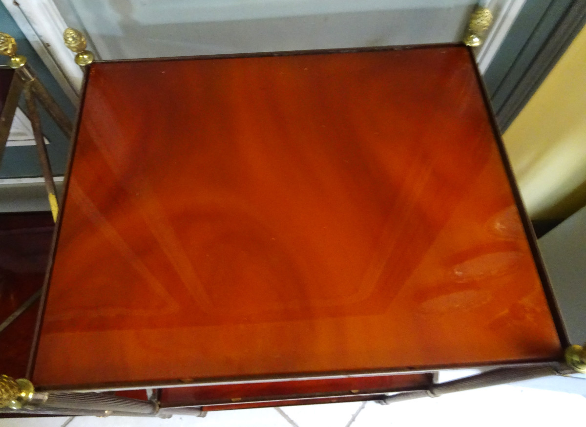 Pair Of Small Three-tiered Tables By Baguès, 1970s-photo-4