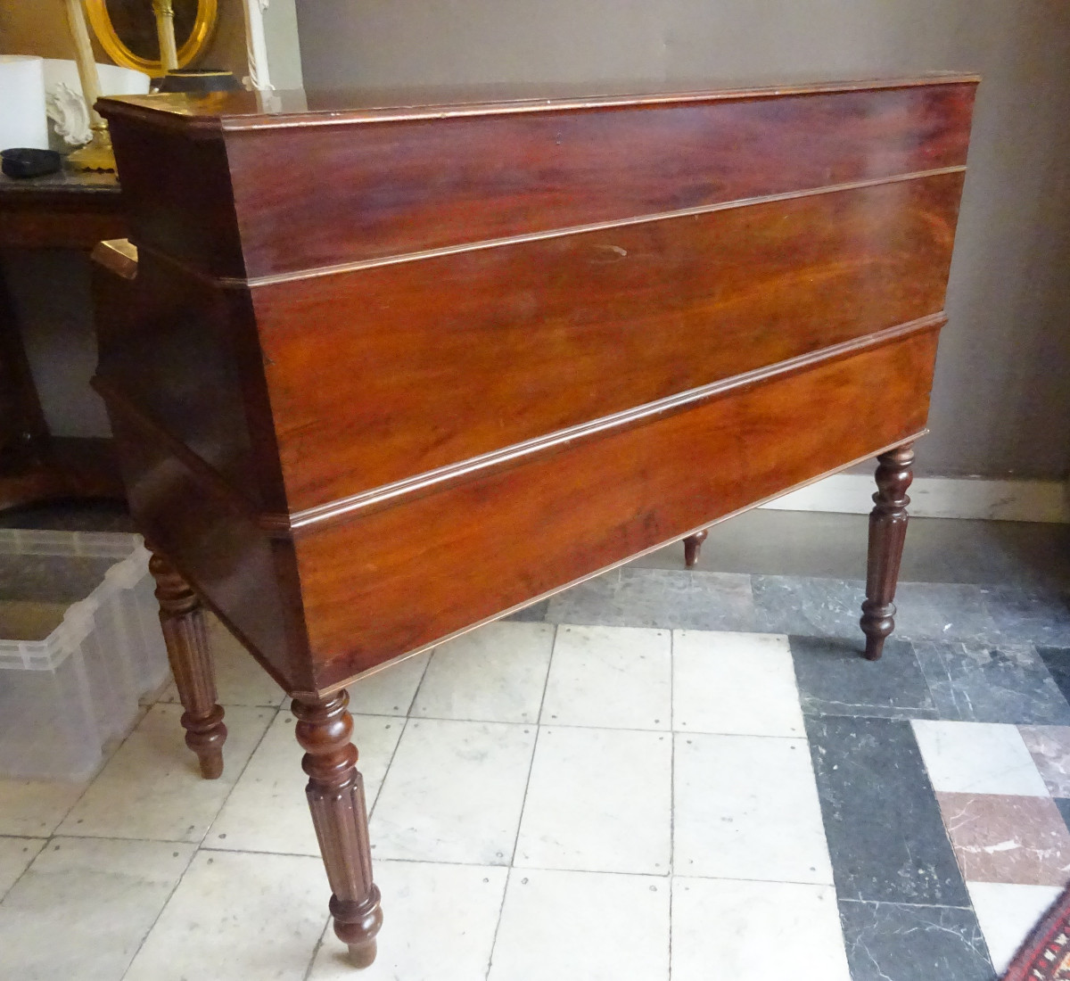 Mahogany Roll-top Desk, Mid-19th Century-photo-2