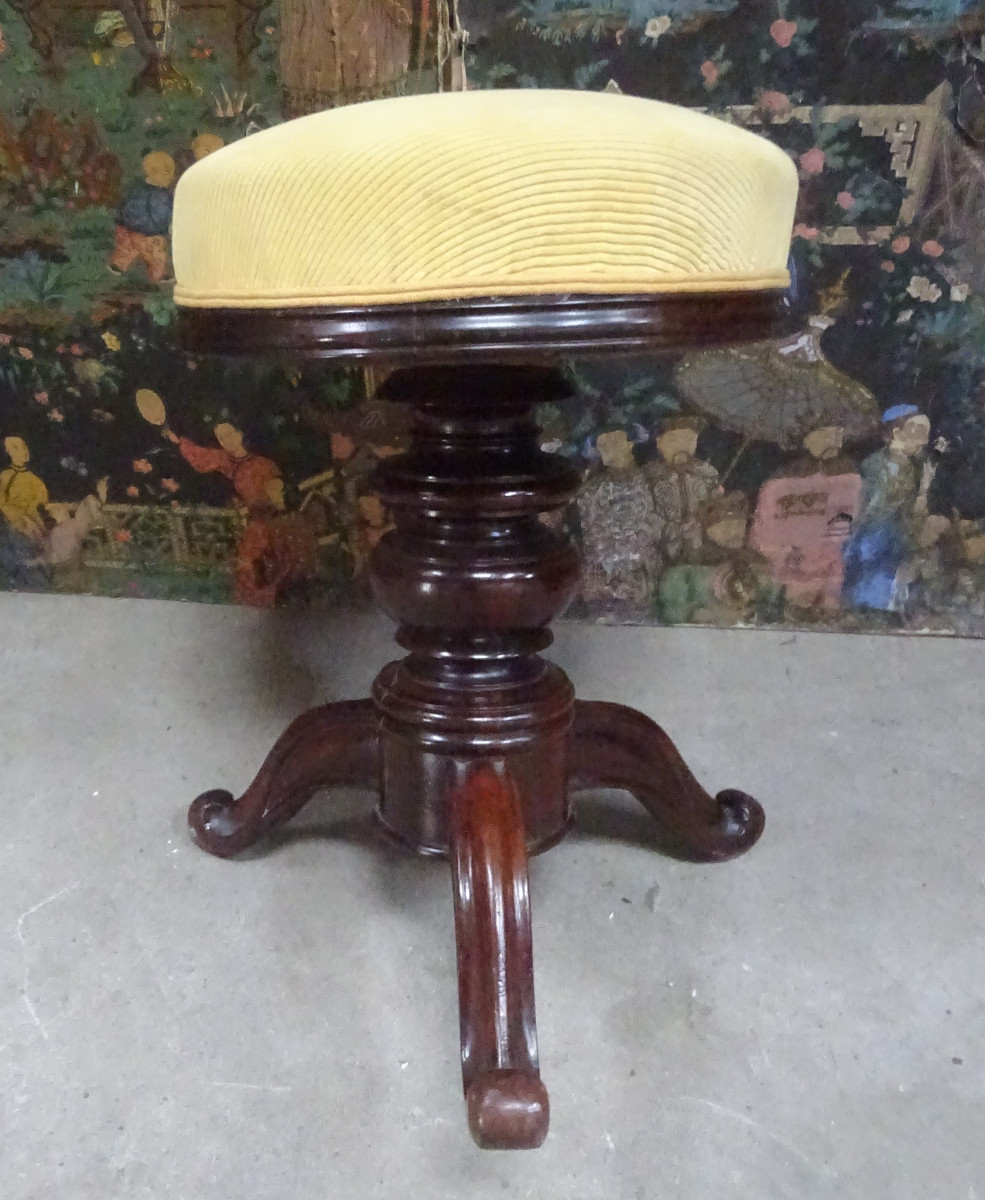tabouret de piano XIXème en palissandre-photo-1