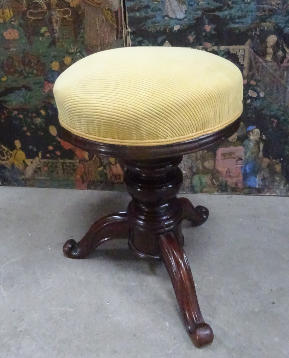 tabouret de piano XIXème en palissandre