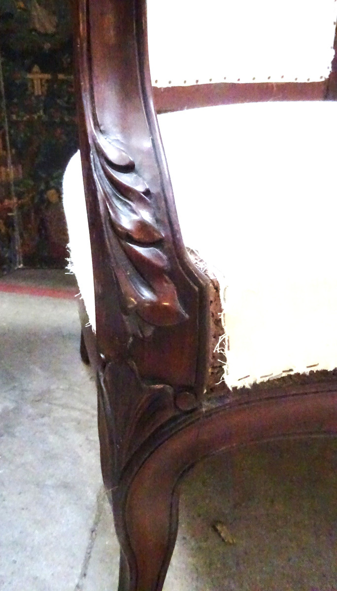 Pair Of Mahogany Armchairs, Mid-19th Century-photo-2