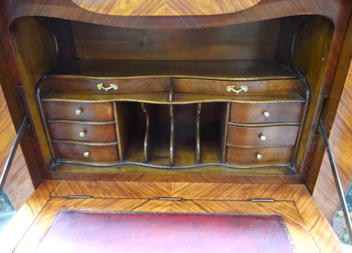 Louis XV Style Secretary In Marquetry-photo-2