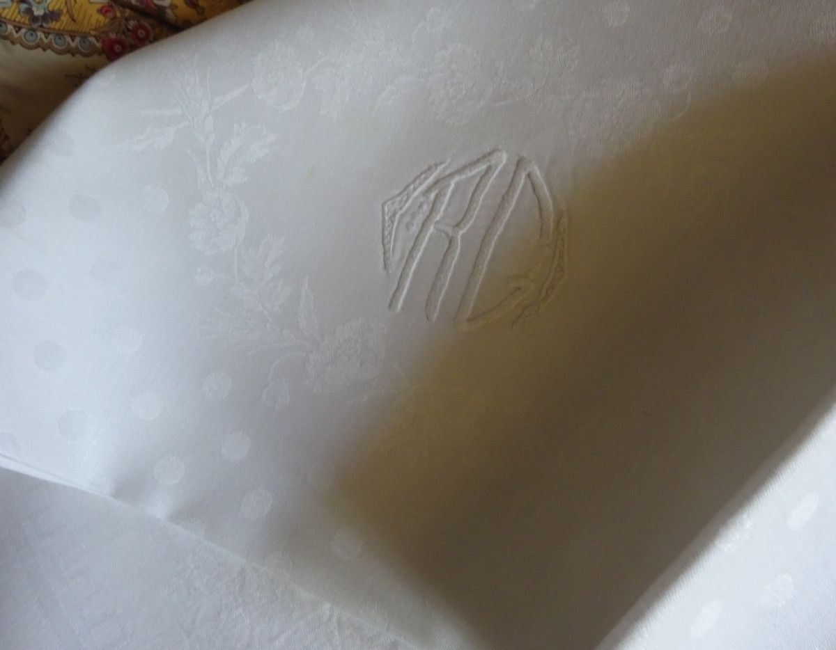 Set Of 10 Large Damask Napkins-photo-3