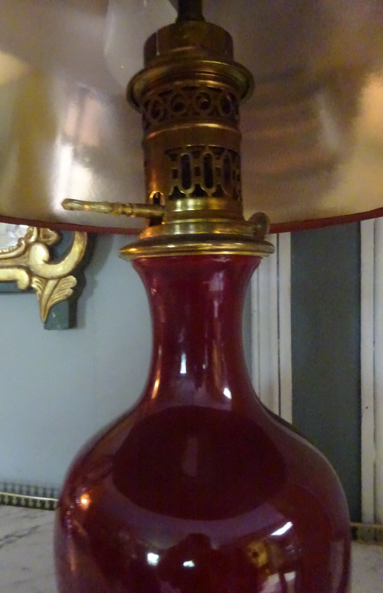 Napoleon III Lamp In Oxblood Porcelain-photo-1