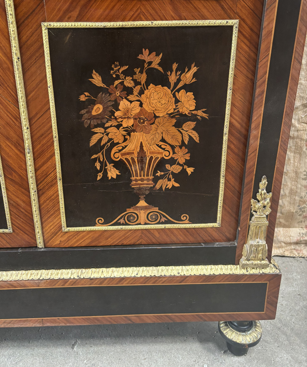 Napoleon III Period Small Marquetry Display Case Or Bookcase-photo-4