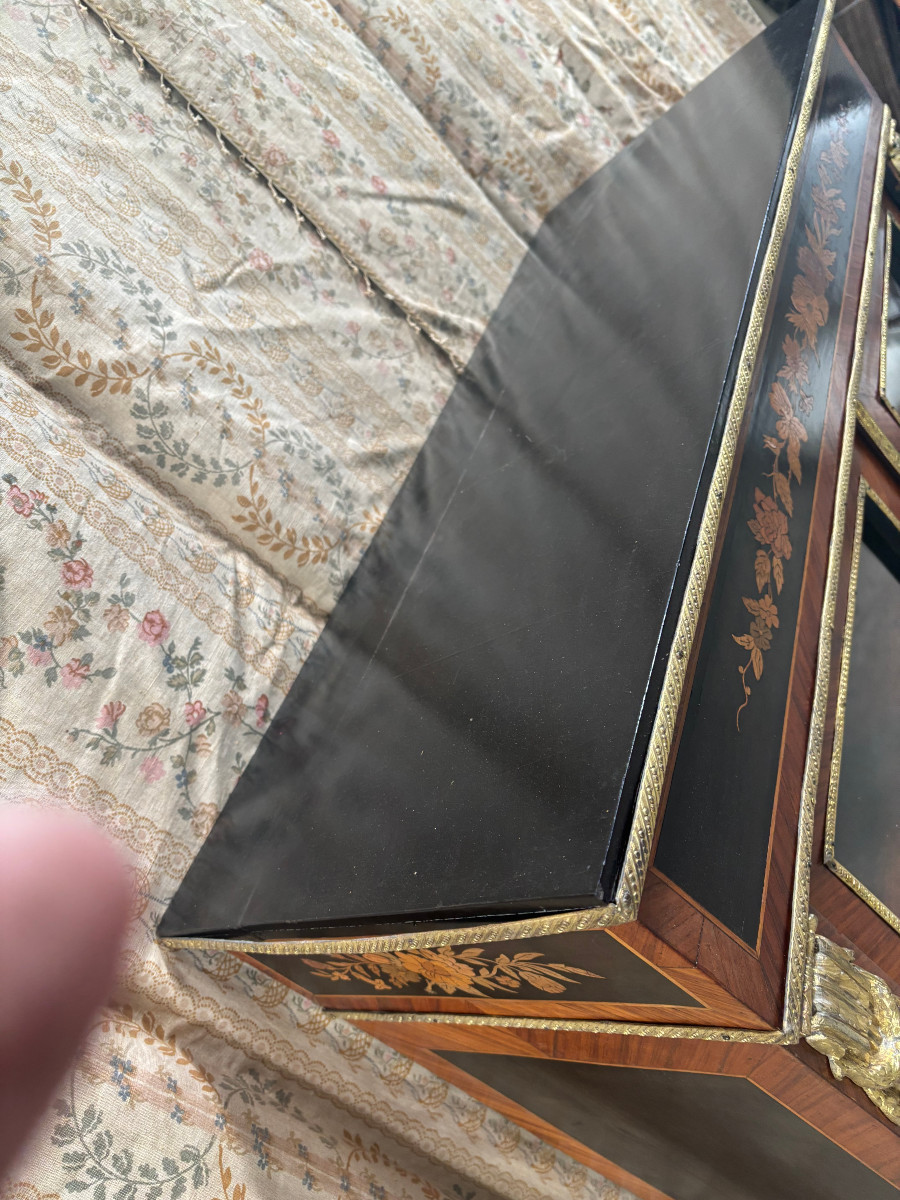 Napoleon III Period Small Marquetry Display Case Or Bookcase-photo-5